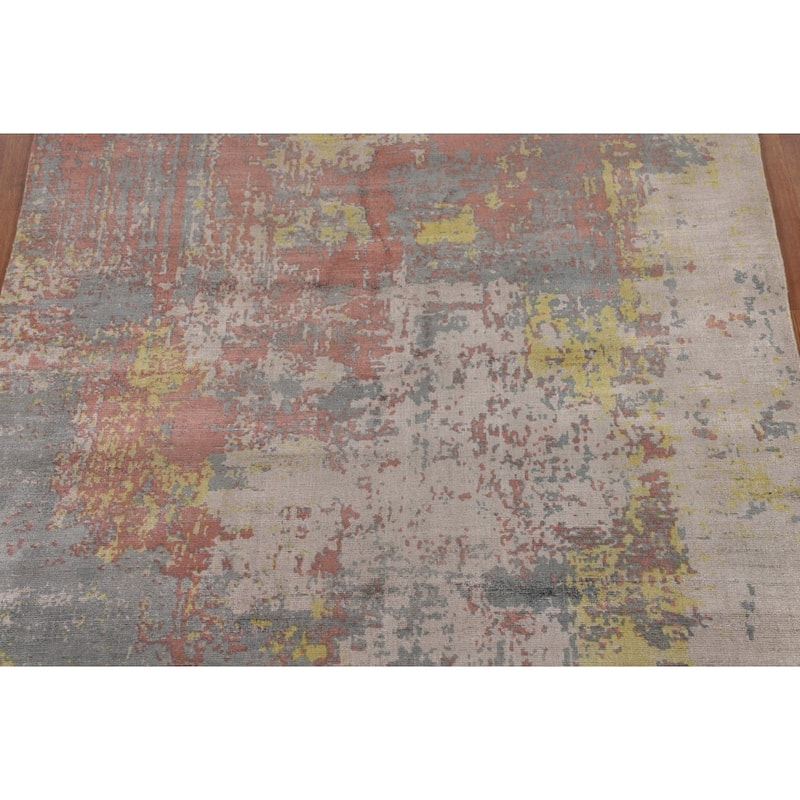 Contemporary Colorful Abstract Area Rug Handmade Wool Carpet - 4'10"x 7'4"