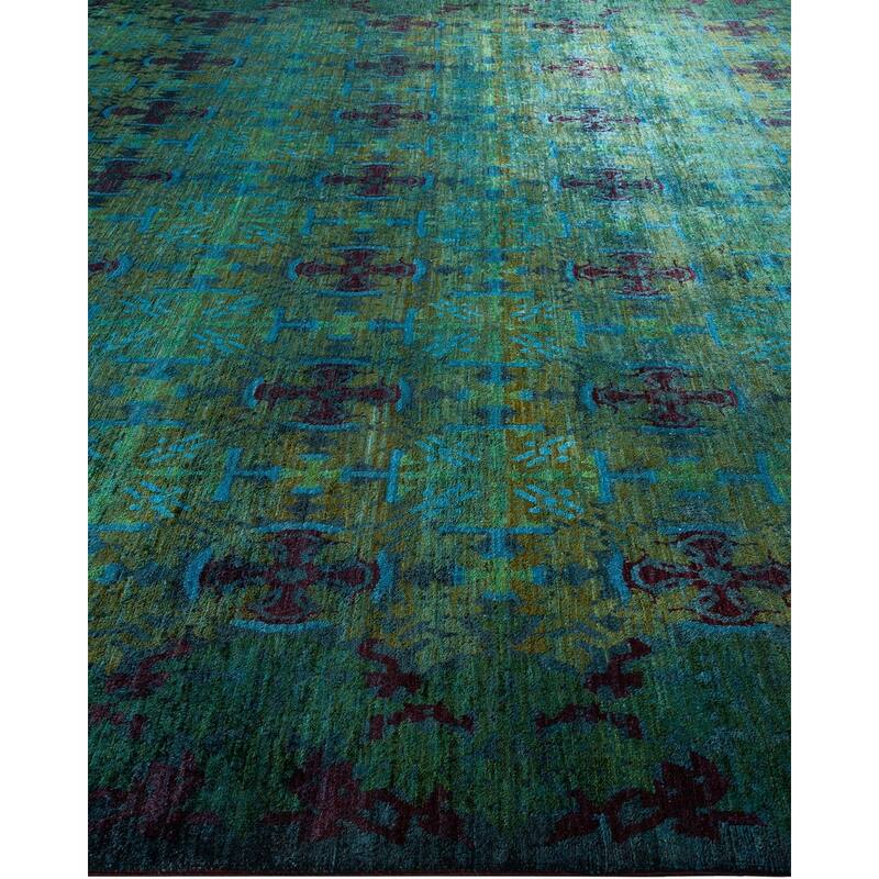Overton Handknotted Wool Vintage Inspired Contemporary Suzani Gray Area Rug - 12' 2" x 11' 9"