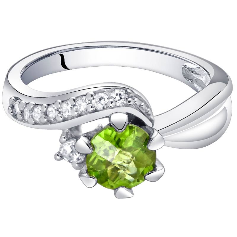 Sterling Silver 0.75 ct Peridot Birthstone Ring