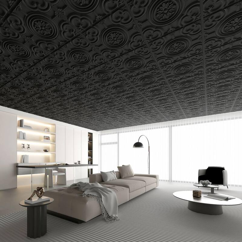 Atr3d 12 Pack 24"x24" 3D Wall Panel Ceiling Tiles Cover 48 Sq.Ft. for Home Decor