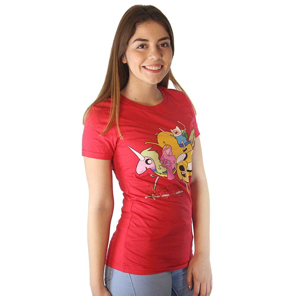 Shop Adventure Time Lady Rainicorn Princess Bubblegum Finn Jake Women S Red T Shirt Overstock 17064091