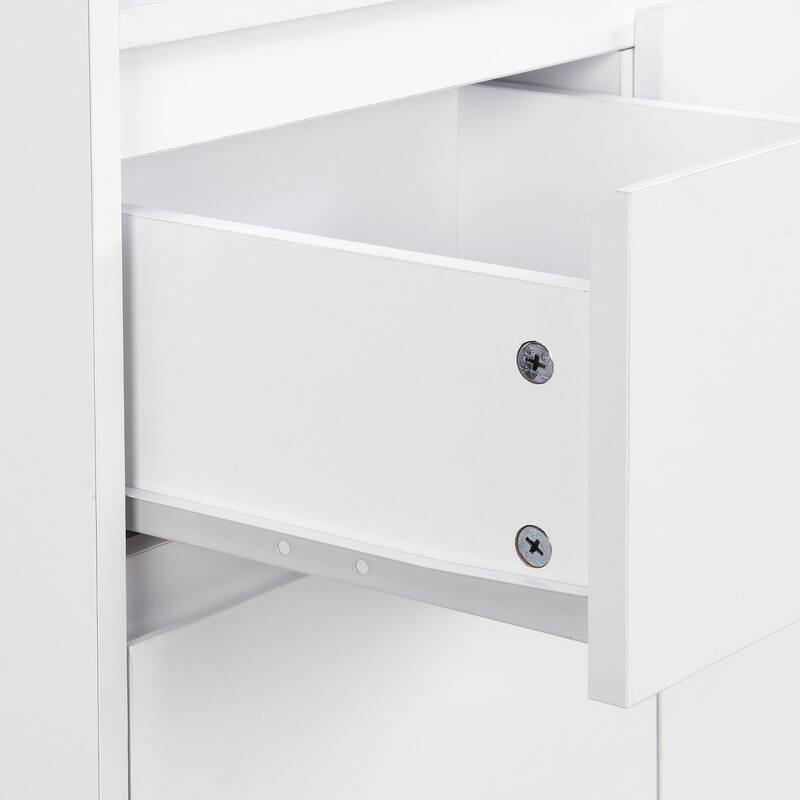 Shoe Storage Cabinet with Adjustable Shelves, Home Organizer with Solid Wood Legs, Multi-tier Shoe Cabinet for Entryway