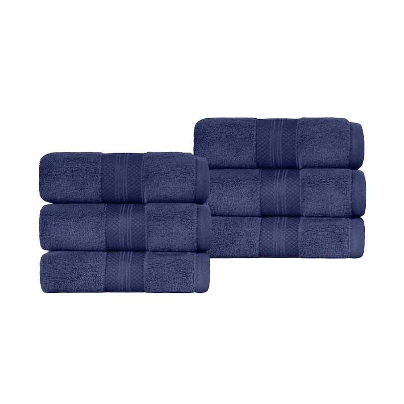 Superior Turkish Cotton Solid Heavyweight Hand Towel Set of 6