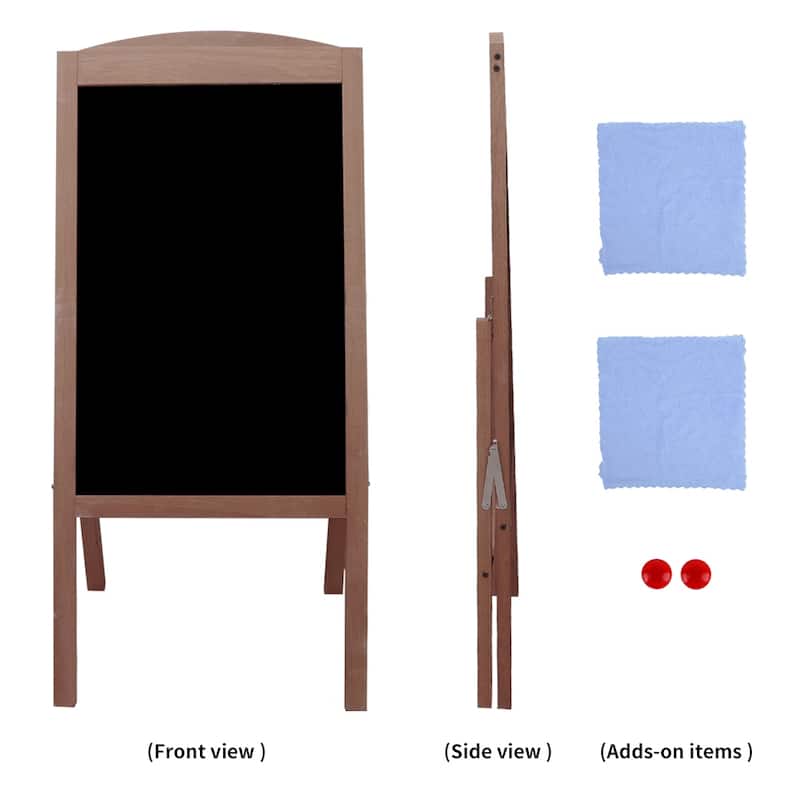 Chalkboard A Board Magnetic A Frame Blackboard Sandwich Board Brown - 35"W x 17" H