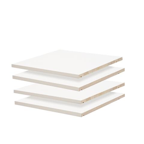 100% Solid Wood Optional Small Shelves for Family Wardrobe Armoires, Set of 4 - N/A