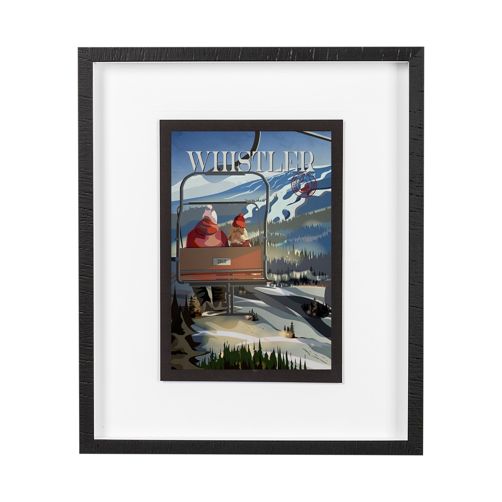 Mercana Whistler Go Canada (M) by Mercana Studio a Framed Art Print Matted under Glass