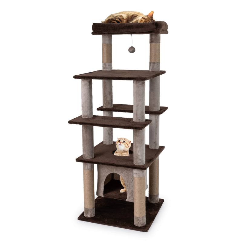 Costway Large Multi-level Cat Tree 58" Tall Cat Tower with Swaying - See Details