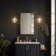 preview thumbnail 4 of 13, Modern Glam 1-Light Gold Wall Sconce Textured Glass Bathroom Vanity Light - D 8" x H 5.5"