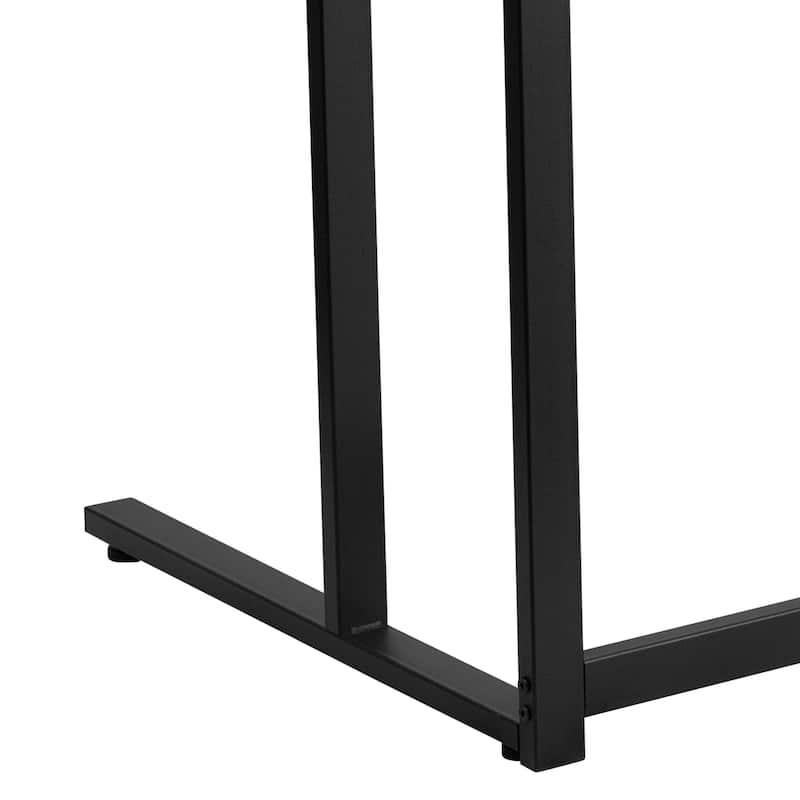 Glass Top Desk with Pedestal Metal Frame - Home Office Furniture