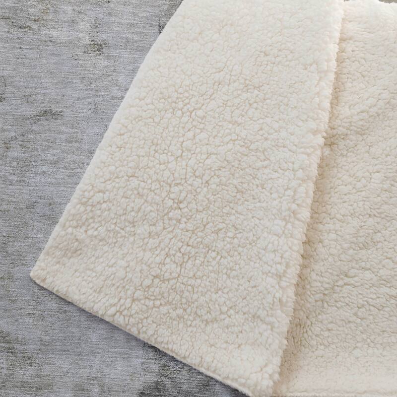Premium Machine Washable Modern Contemporary Sherpa Throw Blanket
