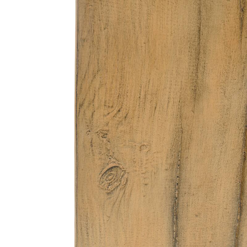 Wood-Look Square-Column MGO End Table, H18",Wood-Like Distressed Finish, Mix with Different Heights, Indoor Outdoor Use