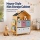 preview thumbnail 4 of 13, Fortune Candy House-Shaped Kids Storage Cabinet with Fabric Bins, Multi-Compartment Toy & Book Organizer, Vertical Design