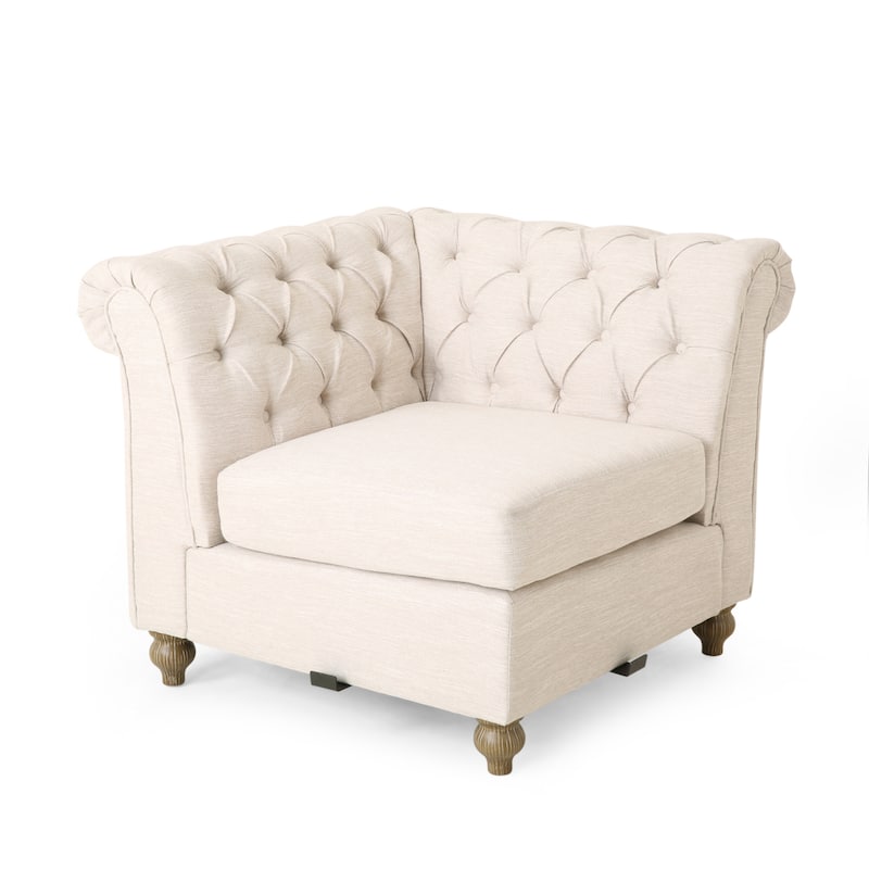 Castalia Chesterfield Tufted 7-seat Sectional Sofa by Christopher Knight Home - 114.00" L x 70.00" W x 31.50" H