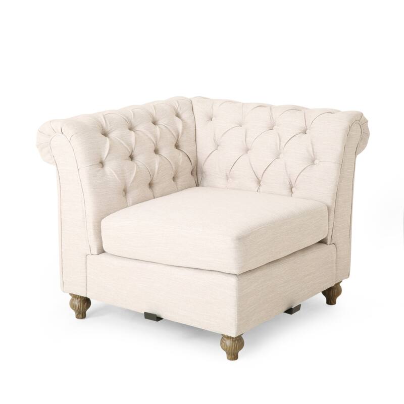 Castalia Chesterfield Tufted 7-seat Sectional Sofa by Christopher Knight Home - 114.00" L x 70.00" W x 31.50" H