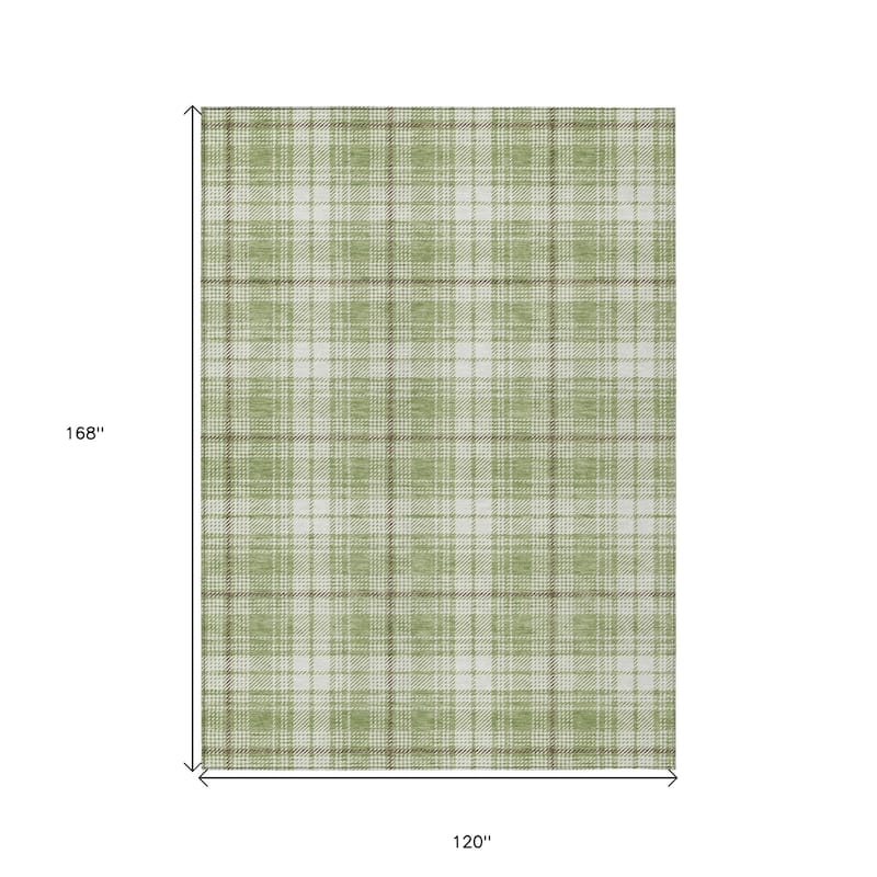 HomeRoots Plaid Transitional Rectangle Outdoor Rug