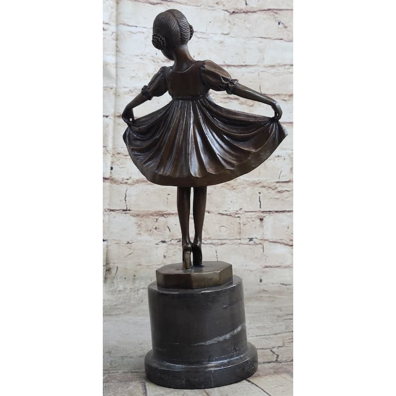 Signed Preiss Young Ballerina Bookend Book End Bronze Sculpture Statue Figurine