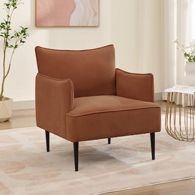 Mid Century Modern Chair, Reading Accent Chair, Soft Corduroy Fabric Armchair for Living Room, Bedroom