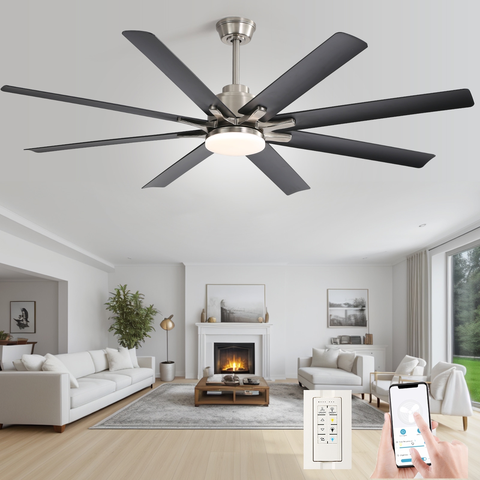 Large Rooms up to 350 sq. ft, Retractable Blades Ceiling Fans