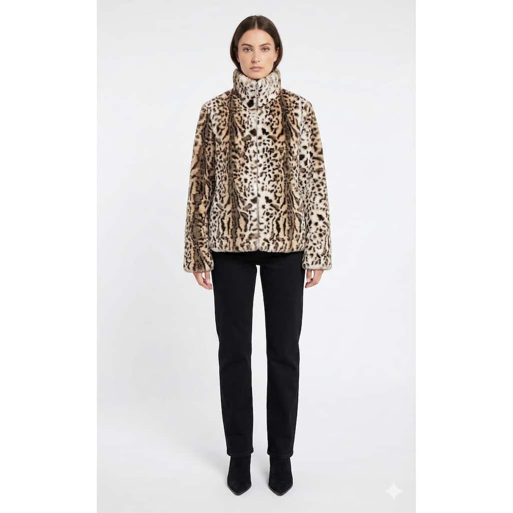 Rebecca Minkoff Cheetah Print Faux Fur Coat