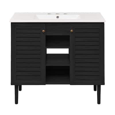 Swiss Madison SM-BV6202-3W Bron 37" Free Standing Single Basin Vanity