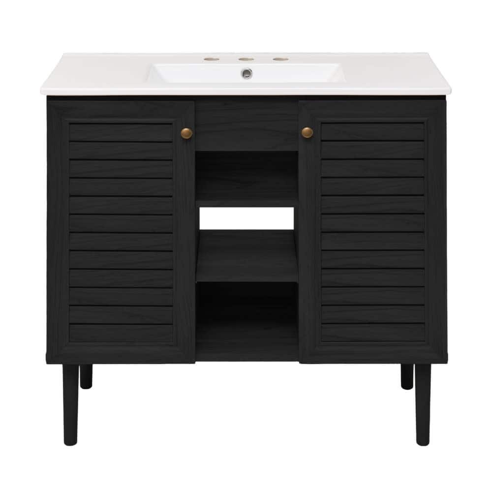 Swiss Madison SM-BV6202-3W Bron 37" Free Standing Single Basin Vanity