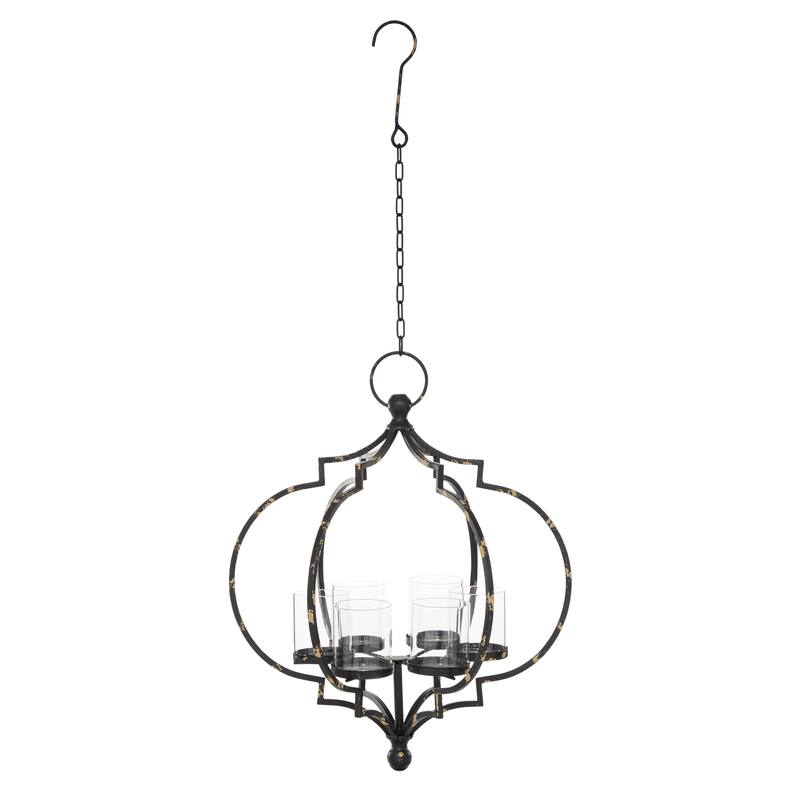 Elegant Decorative Metal Hanging Candelabra - Black or White