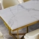 preview thumbnail 30 of 58, Modern Marble Dining Table with White Rectangular Tabletop Gold Stainless Legs, Dining Room Table