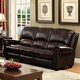preview thumbnail 1 of 1, Furniture of America Drow Traditional Brown Leather Nailhead Sofa