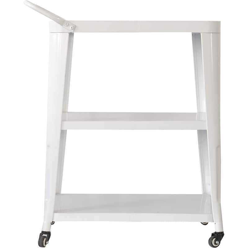 3-Tiered Metal Frame,Industrial Dining Cart with Swivel Wheels