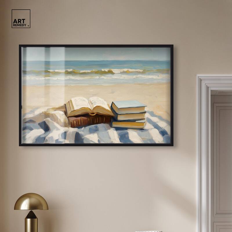 Beach Reading Shadowbox by Art Remedy