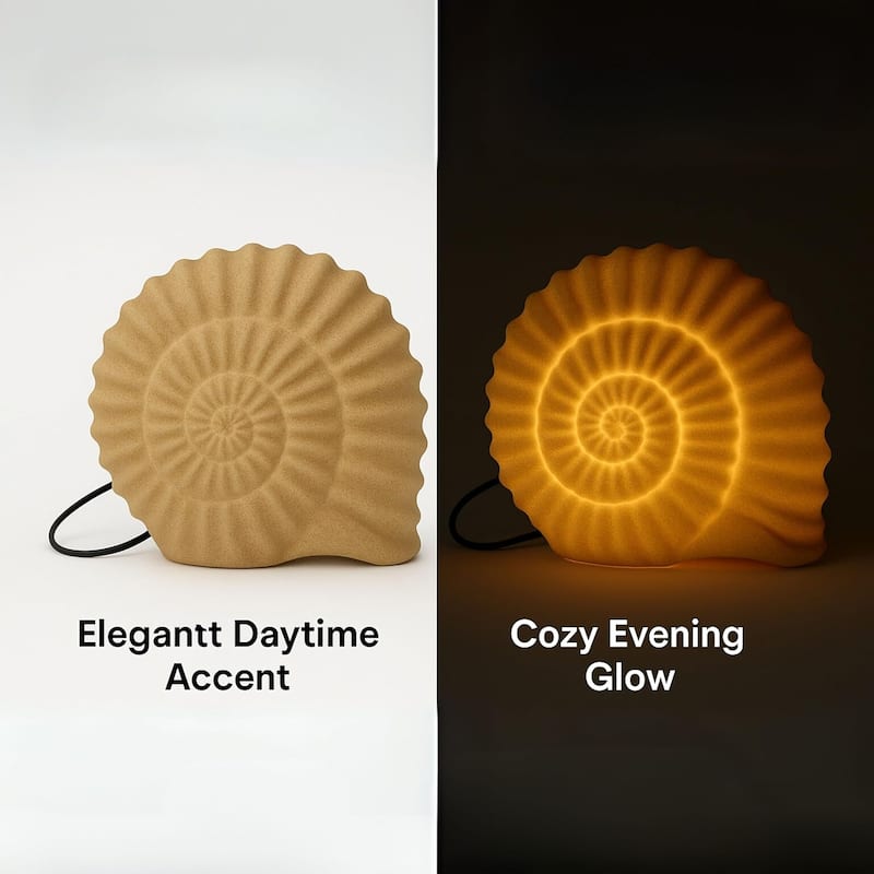 Snail Table Lamp Sculpted Sandstone Organic Accent Lighting
