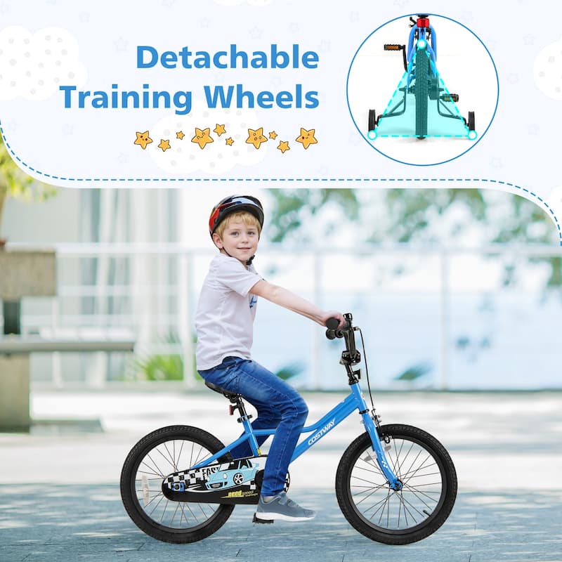 Costway 12"/14"/16"/18" Kids Training Bike with Removable Training