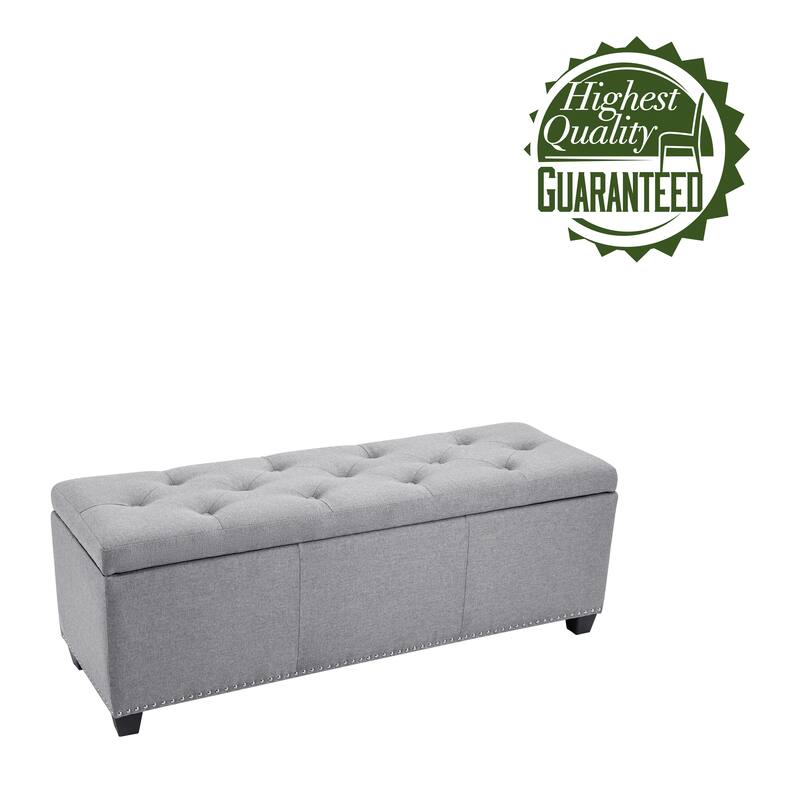 Porthos Home Hekla Fabric Upholstered Flip Top Storage Ottoman Bench