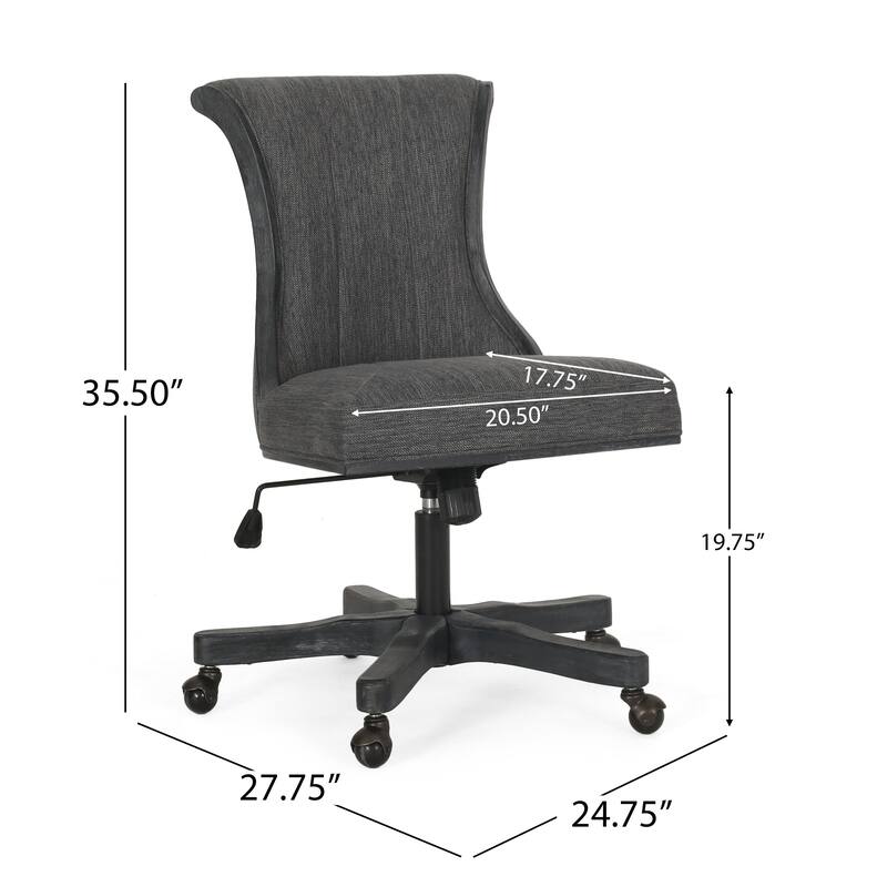 Coulee Upholstered Roll Back Swivel Office Chair by Christopher Knight Home - 24.75" L x 27.75" W x 35.50-40.00" H