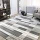 Miranda Haus Geometric Modern Patchwork Polypropylene Indoor Area Rug