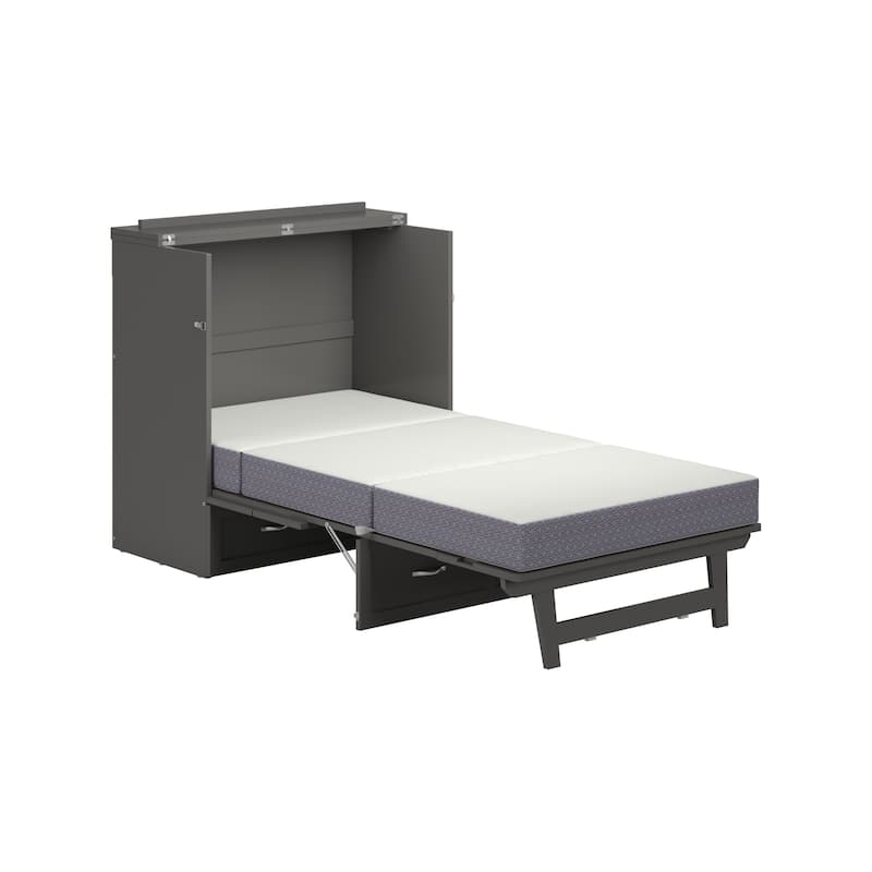 AFI Northfield Murphy Bed Chest with 6" Mattress, Storage Drawer & Built-In Charger