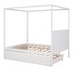 preview thumbnail 25 of 34, Elegant Design Canopy Platform Bed featuring a Twin Size Trundle and Three Storage Drawers,Queen Size