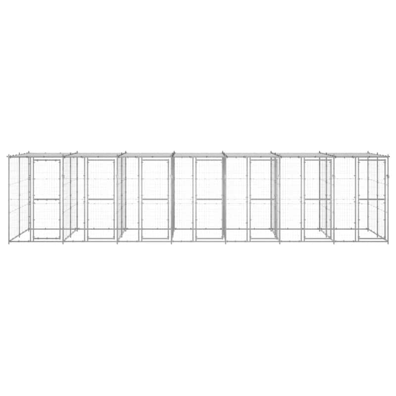 vidaXL Outdoor Dog Pen Pet Crate Kennel Cage Playpen House for Yard Steel
