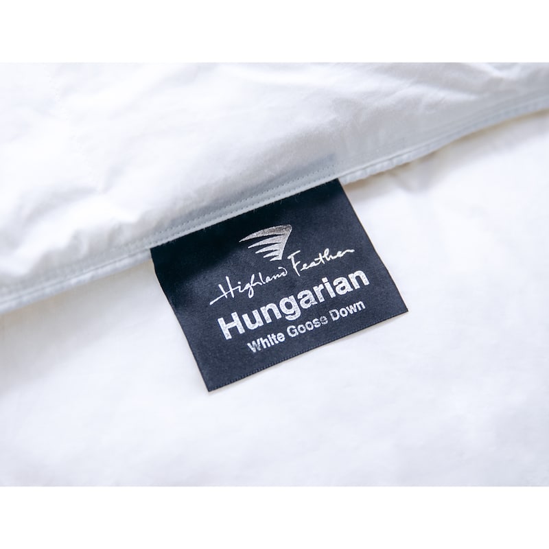 Highland Feather 750 Loft Hungarian White Goose Down Mostar Duvet/Comforter 500TC Casing with Corner Ties