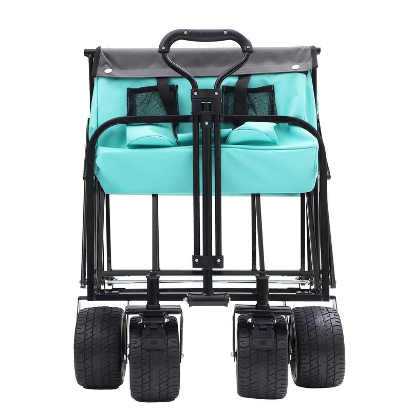 440 lb Collapsible Floral Wagon Cart with 360° Swivel Wheels