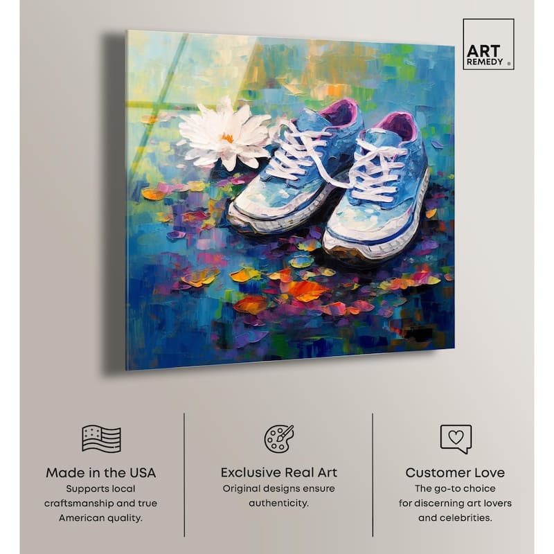Lily Pad Sneakers Acrylic by Art Remedy, Ready to Hang