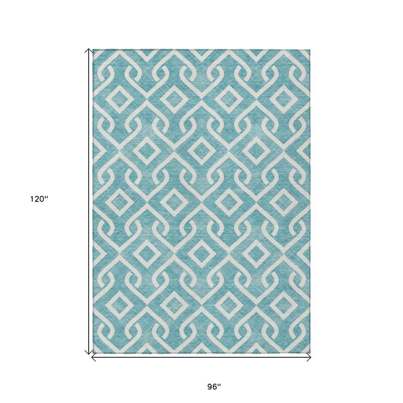 HomeRoots Geometric Transitional Rectangle Outdoor Rug