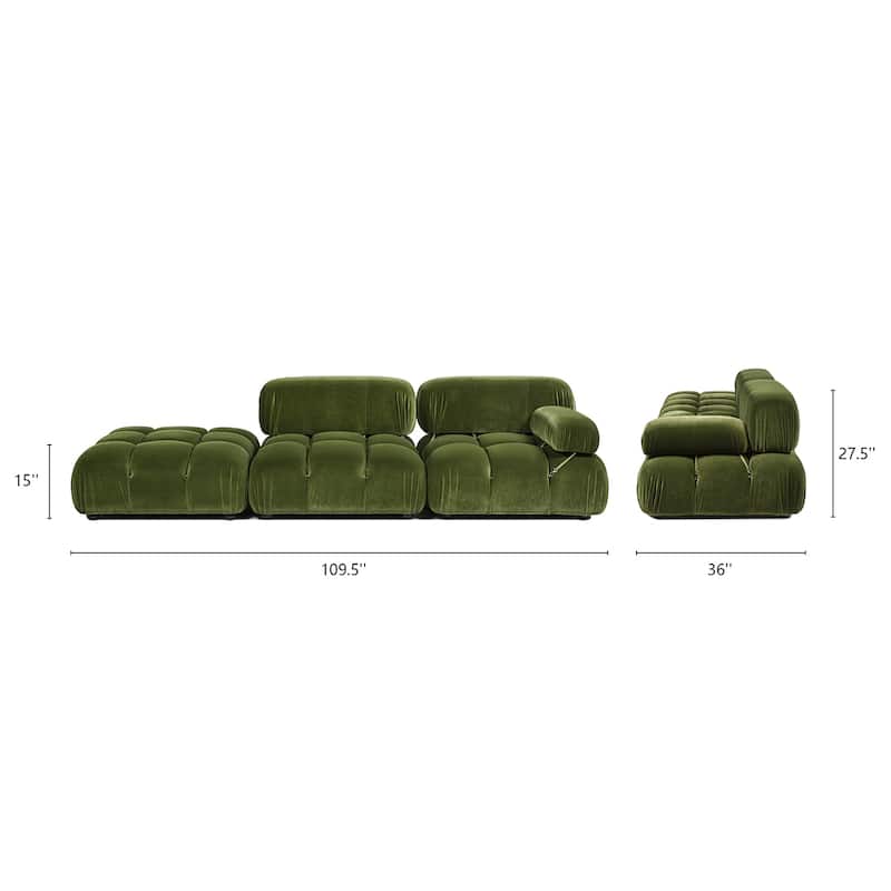 Marcel 109.5" Bubble Modular Modern Chaise Sofa
