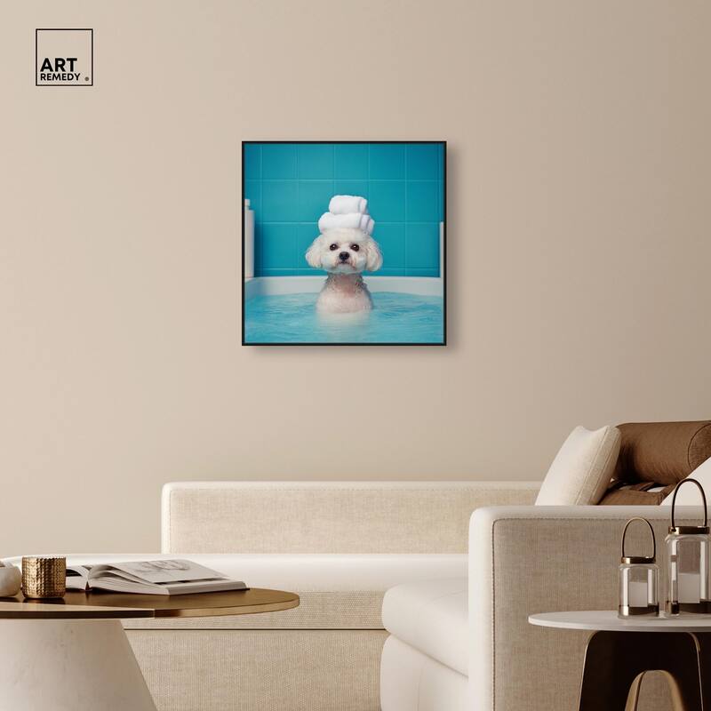 Fluff in the Tub Canvas by Art Remedy