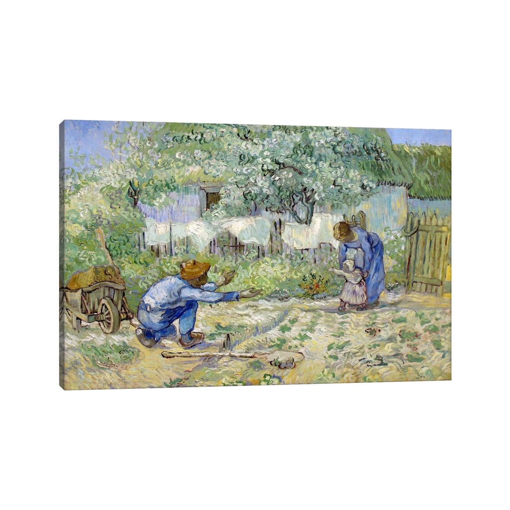 iCanvas "First Steps (After Millet)" by Vincent van Gogh Canvas Print