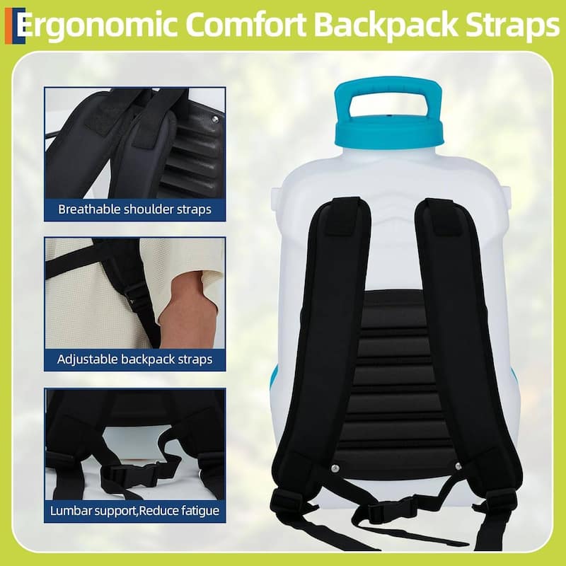 4 Gallons Electric Battery Powered Backpack Sprayer with 6 Nozzles & 2 Wands for Lawn, Garden - N/A