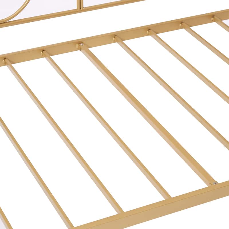 Javlergo Twin Metal Daybed Frame with Slats, Classic Mattress Foundation, No Box Spring Needed
