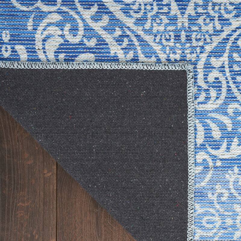 Waverly Machine Washable Botanical Damask Area Rug