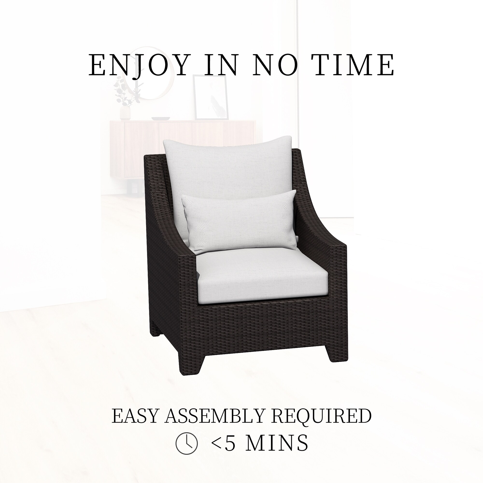 Shop Cloud Mountain 2 Piece Outdoor Club Chairs Wicker Chairs