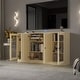 preview thumbnail 24 of 25, Palace Imports 100% Solid Wood TV Stand with Clear Glass and Solid Doors for TVs up to 65"